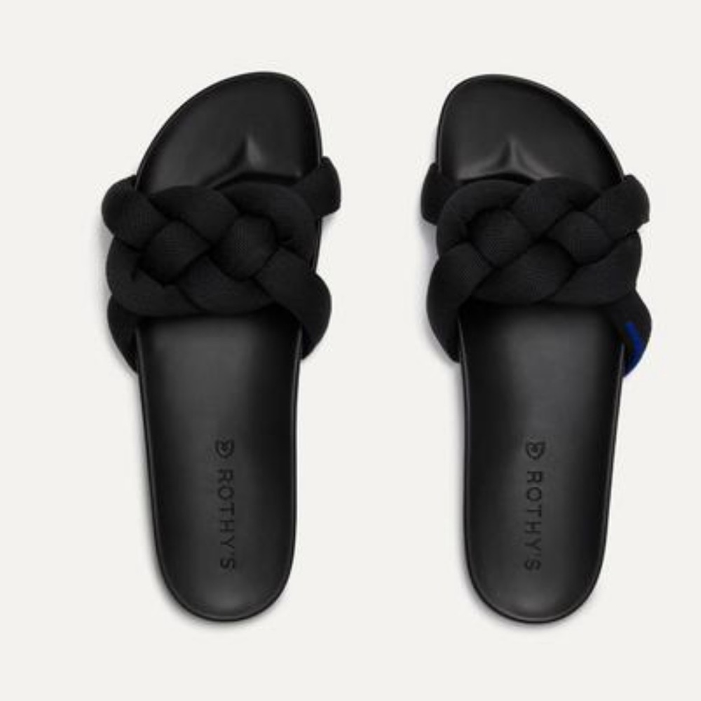 Rothys Black Braided Sandal